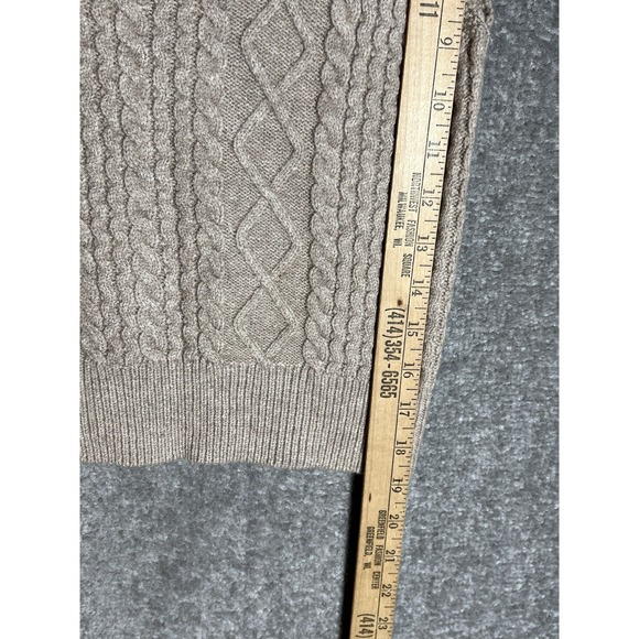 Cotton Emporium Cable Knit Cropped Tank Top Womens Size Medium Beige Ribbed Hem - Picture 5 of 5